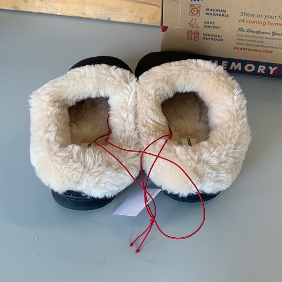 NIB Women’s Dearfoams Indoor Outdoor Slippers Wool Black Heather - Picture 4 of 5